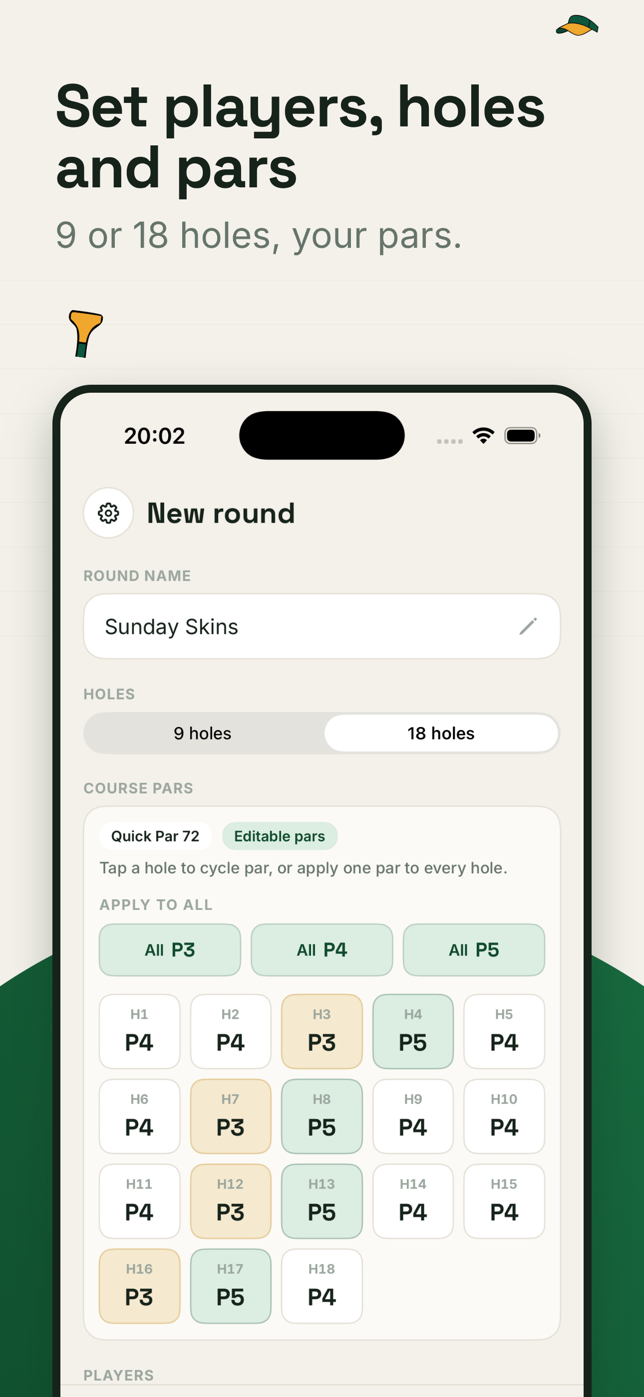 SkinsCard round setup