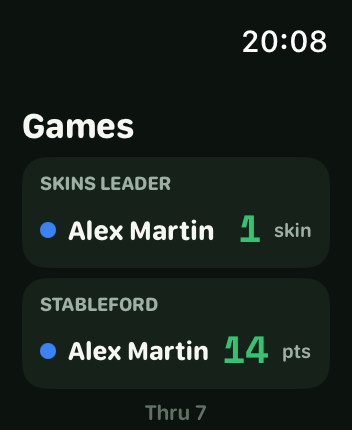 SkinsCard Apple Watch games